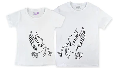 Прикольные футболки: парные - голуби